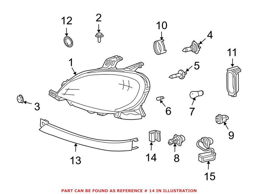 Mercedes Headlight Bracket 1638260014